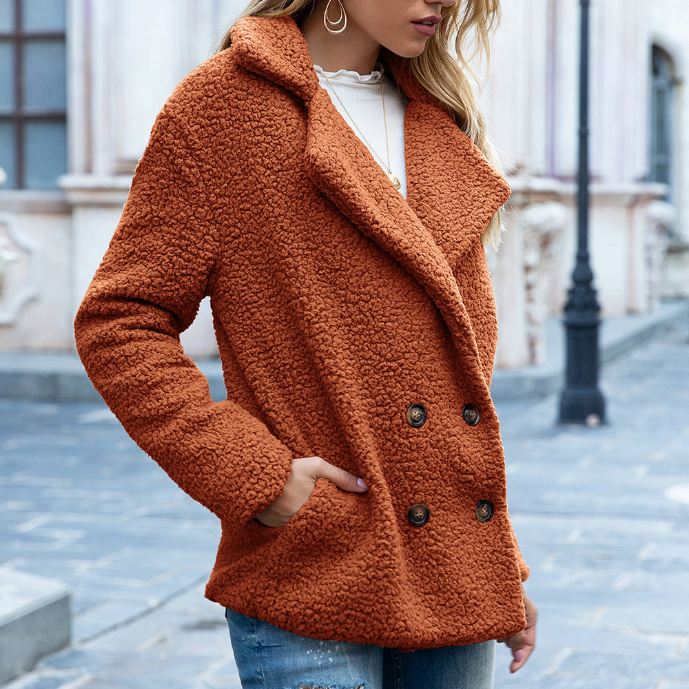 Lapel Fluffy Outwear Jacket