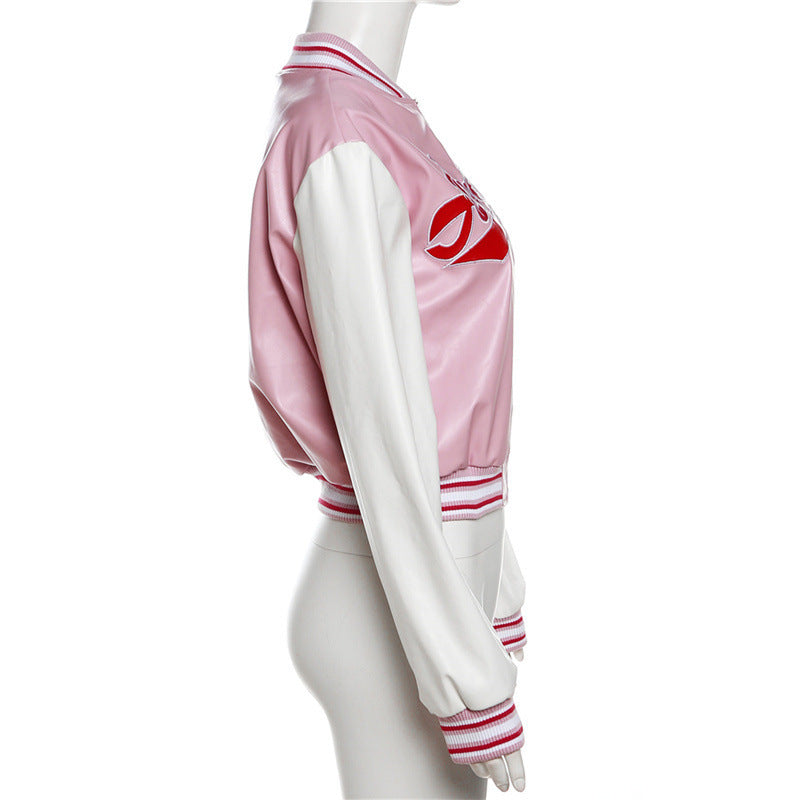 Fit Patchwork Baseball Uniform Jacket