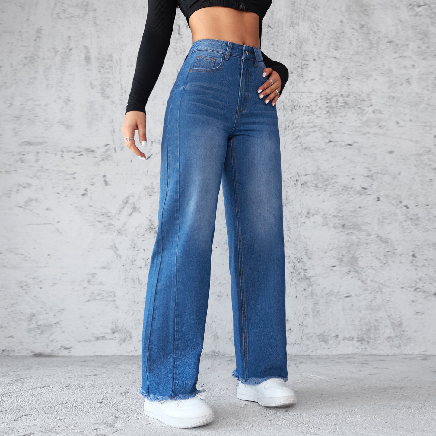 Fashion Straight Wide-leg Jeans