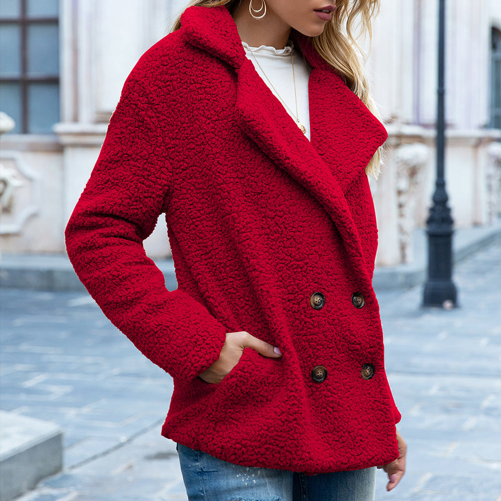 Lapel Fluffy Outwear Jacket