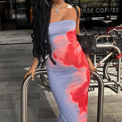 Slim Slit Tube Long Dress