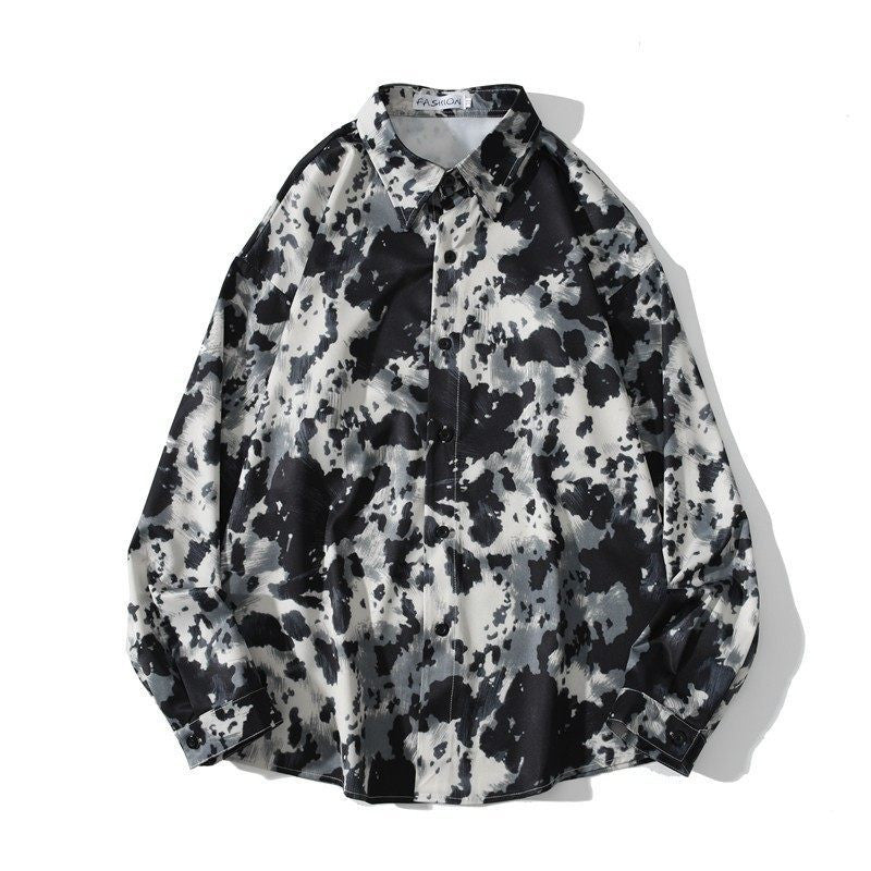 Robel Draped Oil Print Shirt