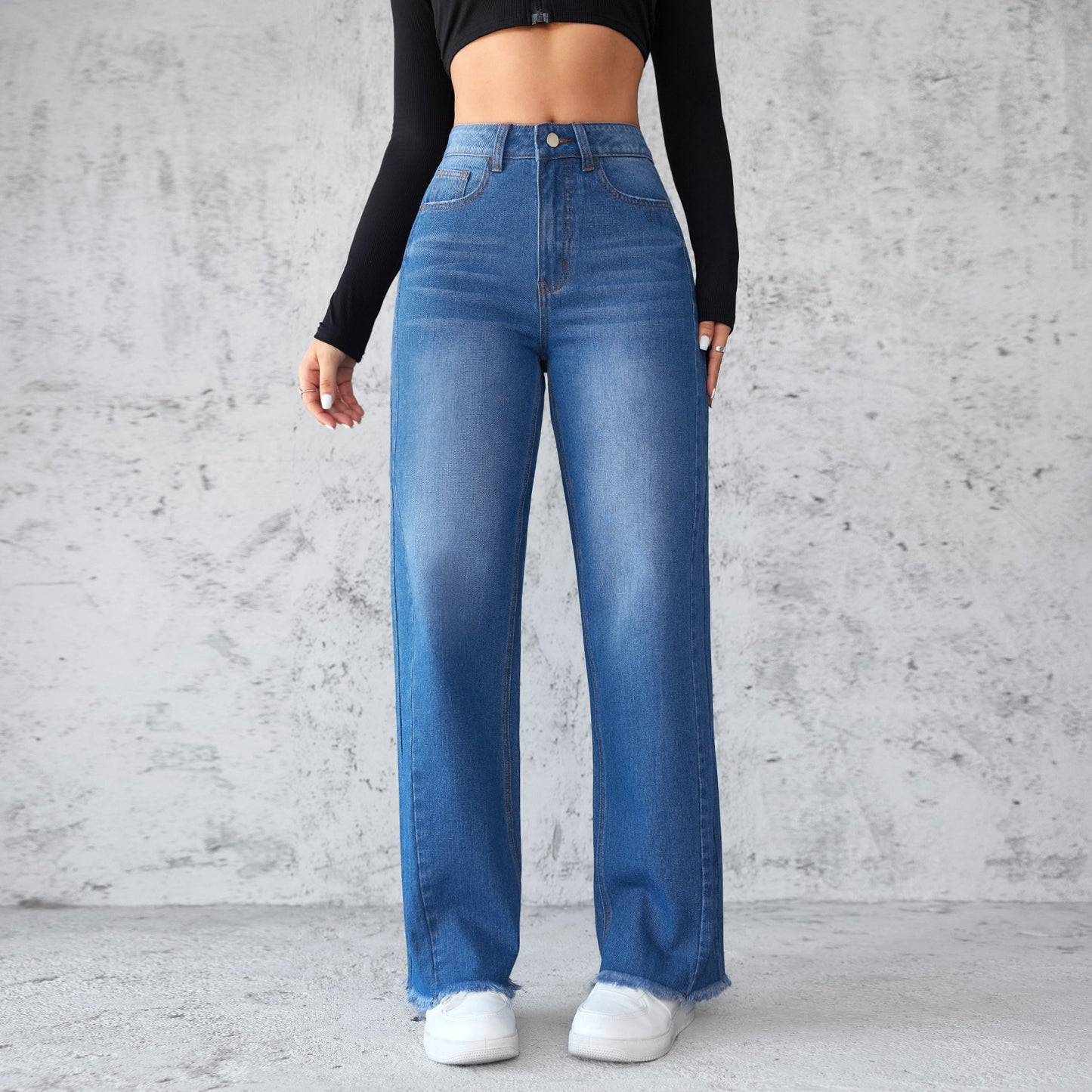 Fashion Straight Wide-leg Jeans