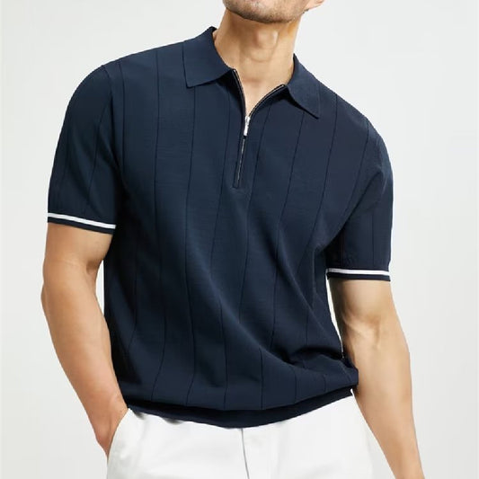 Polo Lapel Zipper T-shirt