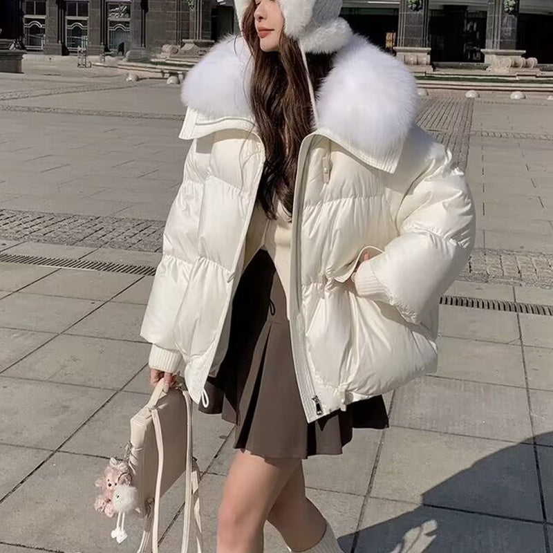 Short Fur Collar Thickened Coat