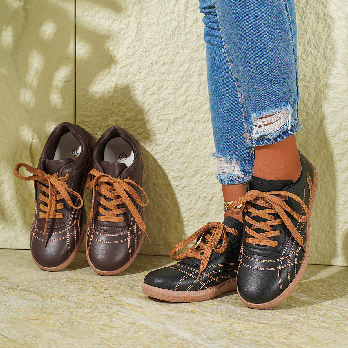 Retro Lace-Up Sneakers