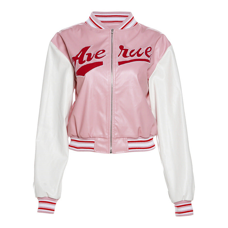 Fit Patchwork Baseball Uniform Jacket