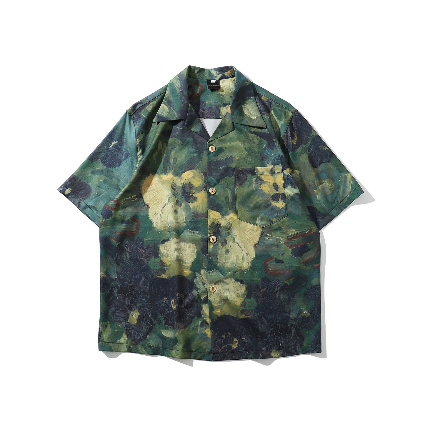 Robel Draped Oil Print Shirt