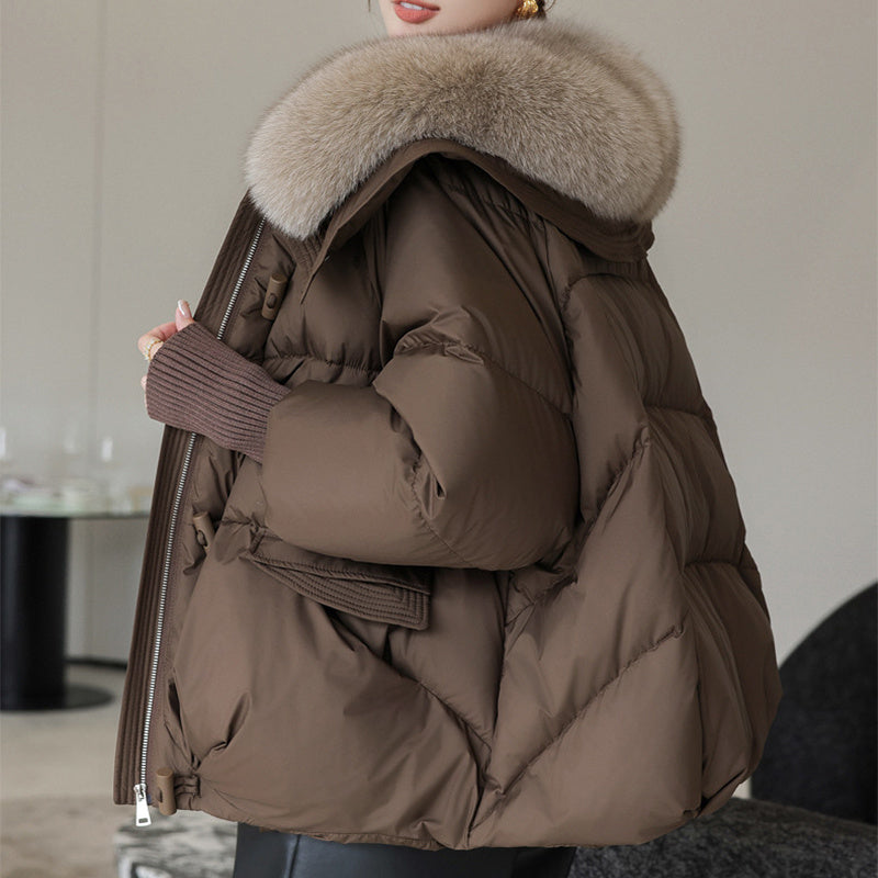 Short Fur Collar Thickened Coat